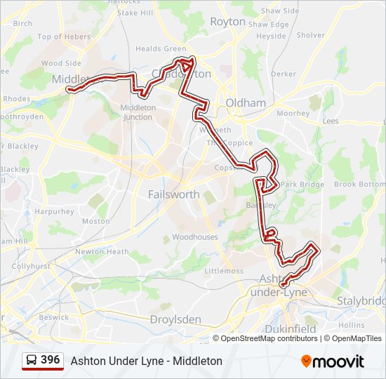 396 Bus Line Map