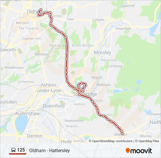 125 Route Schedules Stops Maps Oldham Mumps Updated 