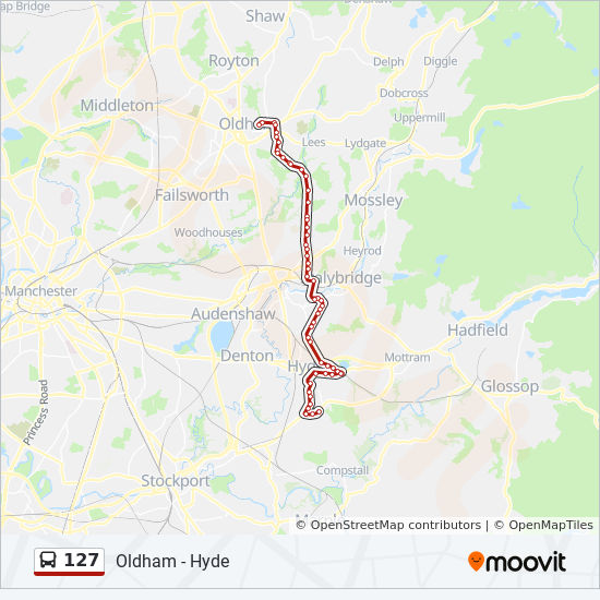 Bus 127 Route Map 127 Route: Schedules, Stops & Maps - Gee Cross (Updated)