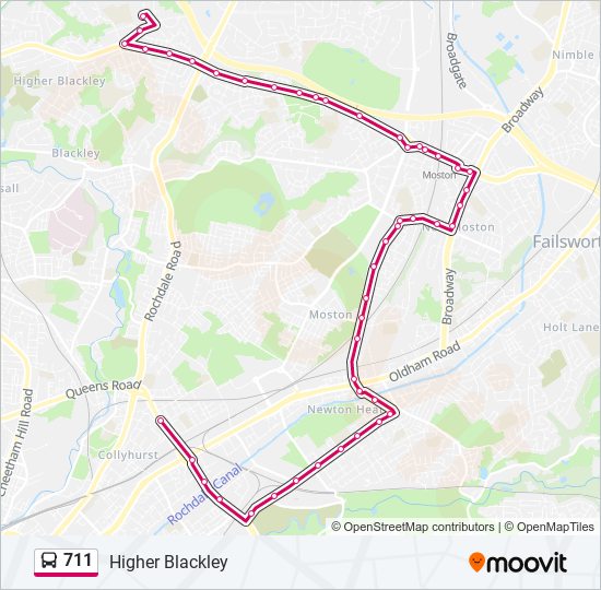 711 Route: Schedules, Stops & Maps - Higher Blackley (Updated)