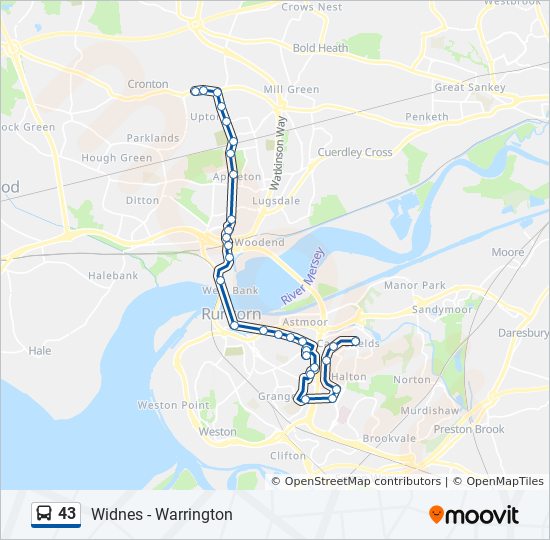 43 Bus Line Map