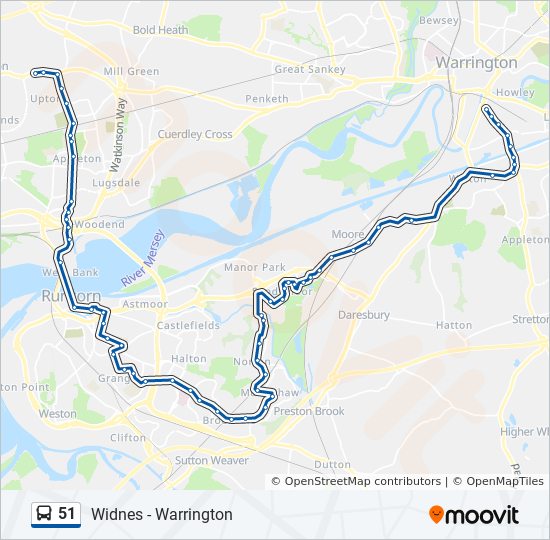 51 Bus Line Map