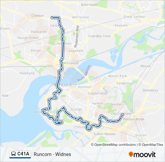 C41A Bus Line Map