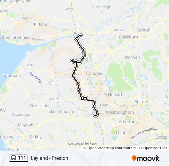 111 Route Schedules, Stops & Maps Preston City Centre (Updated)