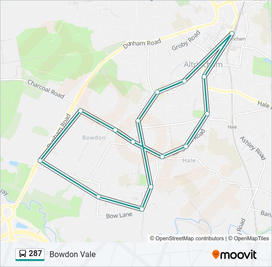 287 Route: Schedules, Stops & Maps - Bowdon Vale (Updated)