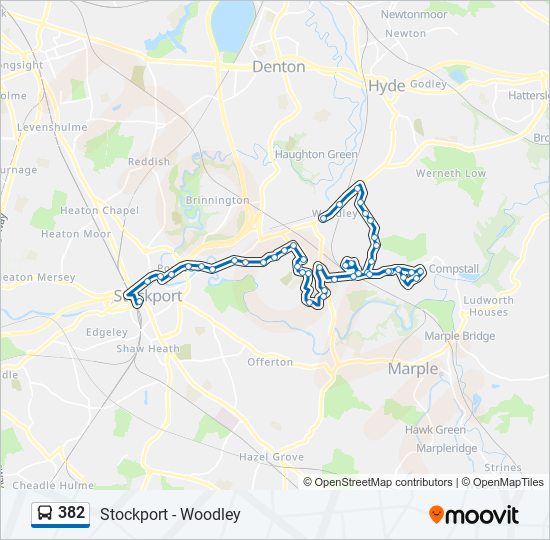 382 bus Line Map