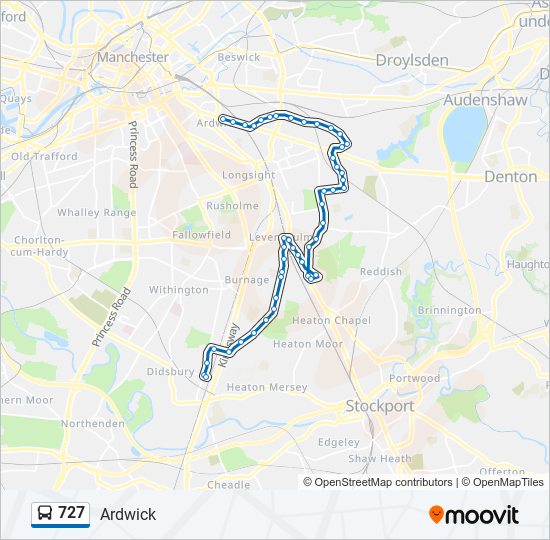 727 bus Line Map