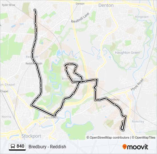 840 Bus Line Map