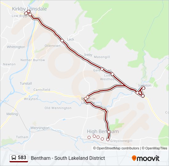 583 Bus Line Map