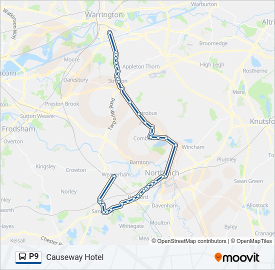 P9 Bus Line Map