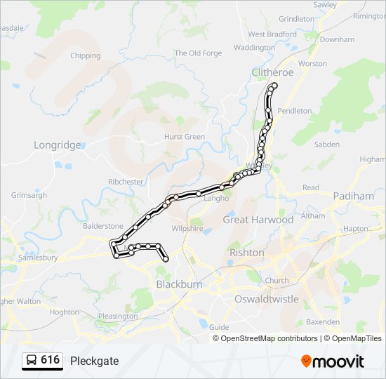 616 bus Line Map