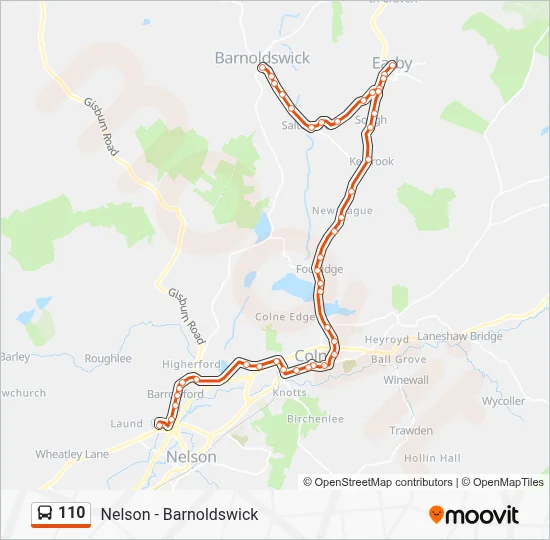 110 Route: Schedules, Stops & Maps - Nelson & Colne Coll (Updated)