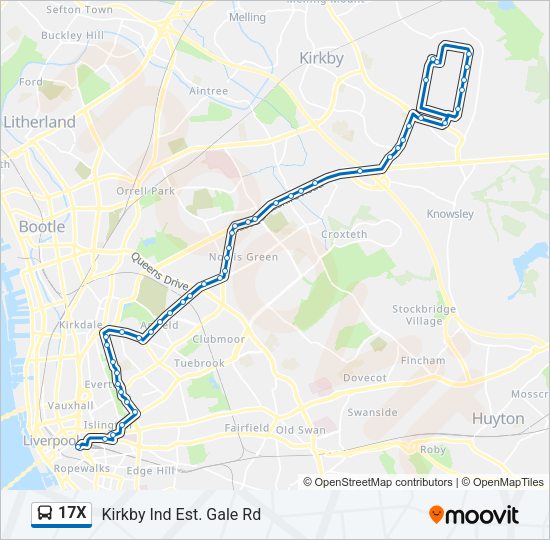 17X Bus Line Map