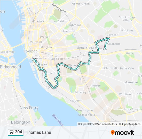 204 bus Line Map