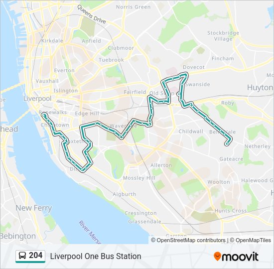 204 Bus Line Map