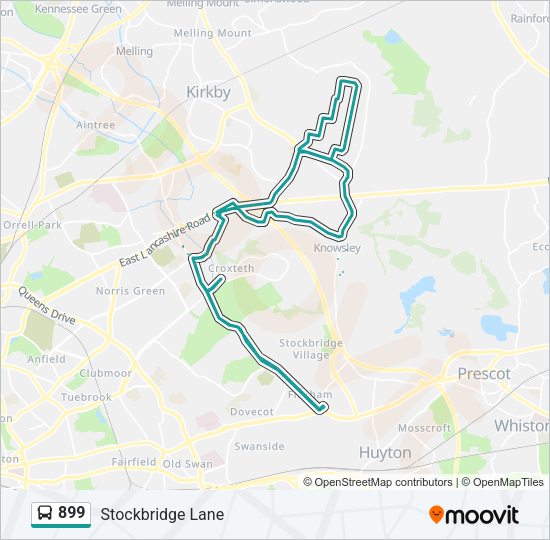 899 Bus Line Map