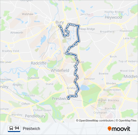 94 Route: Schedules, Stops & Maps - Prestwich (Updated)