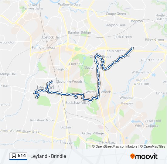 614 Route: Schedules, Stops & Maps - Brindle (updated)