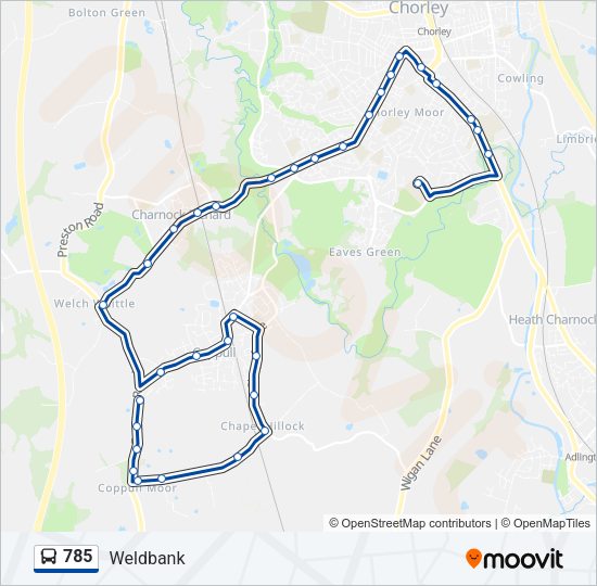 785 bus Line Map