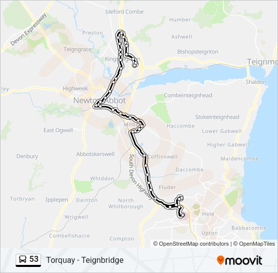 53 Bus Line Map