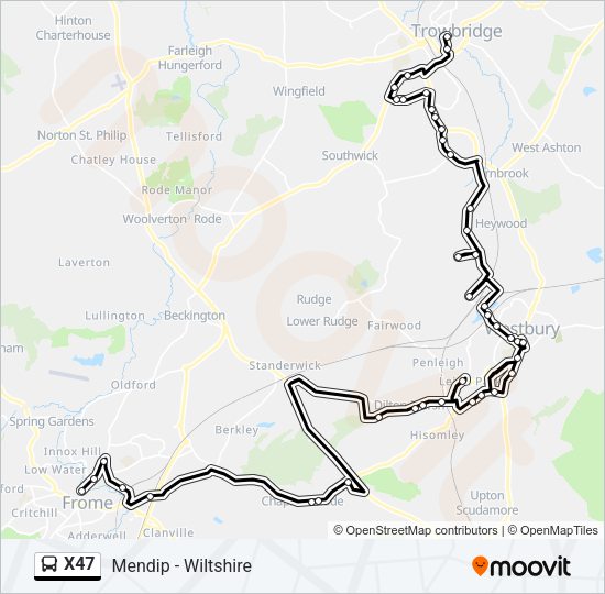 X47 Bus Line Map