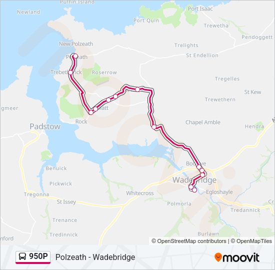 950P Bus Line Map