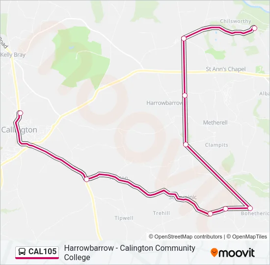 CAL105 Bus Line Map