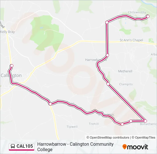 CAL105 Bus Line Map