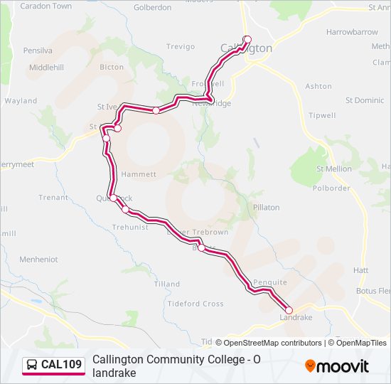 CAL109 bus Line Map