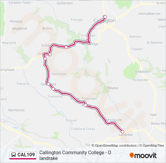 CAL109 Bus Line Map
