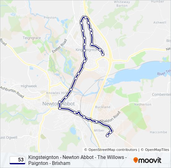 53 bus Line Map