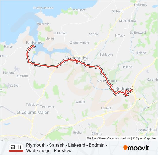 11 bus Line Map