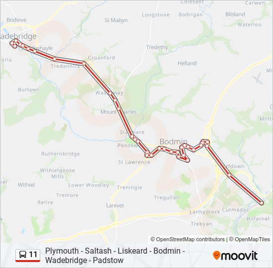 11 bus Line Map