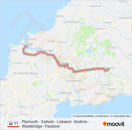 11 bus Line Map