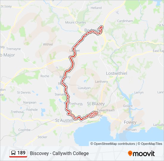 189 bus Line Map