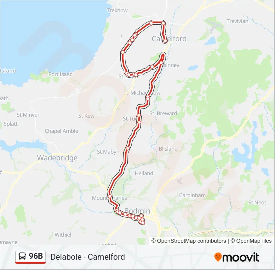 96B Bus Line Map