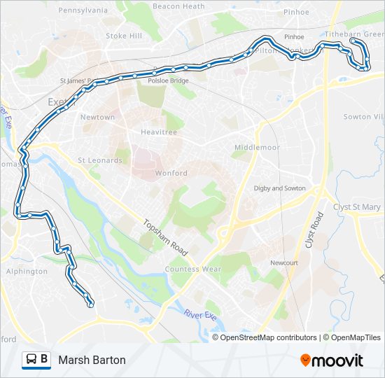 B Route: Schedules, Stops & Maps - Marsh Barton (Updated)