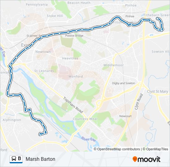 B Route: Schedules, Stops & Maps - Marsh Barton (Updated)