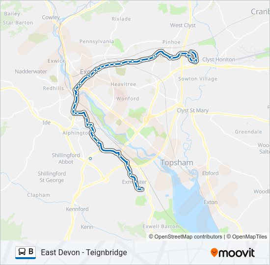 B Bus Line Map