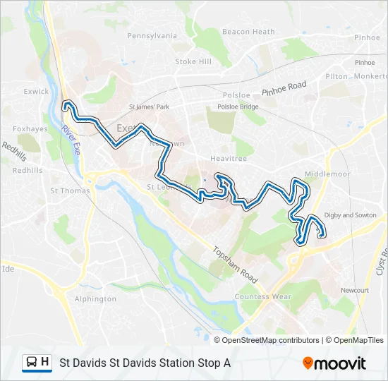 H Bus Line Map