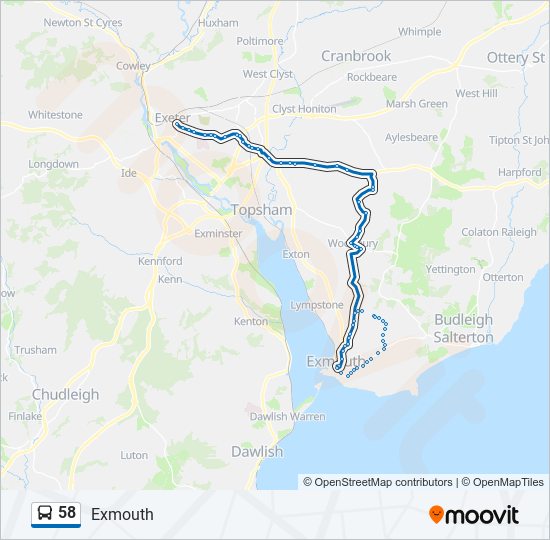 58 bus Line Map