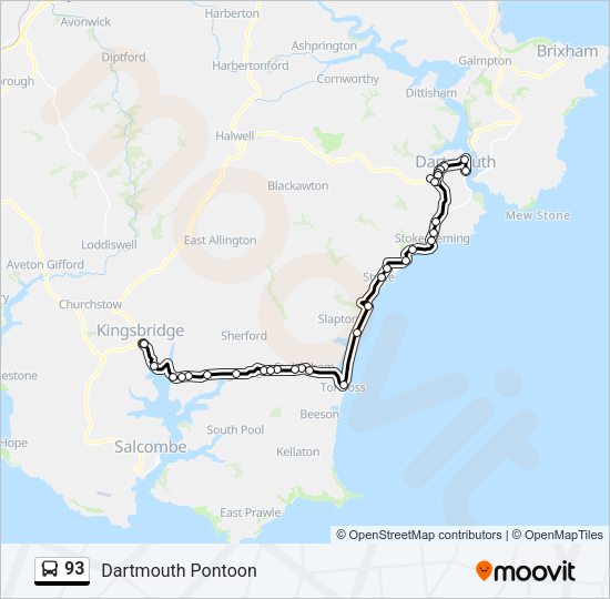 93 Bus Line Map