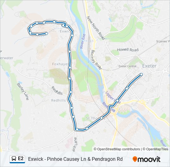 E2 Bus Line Map