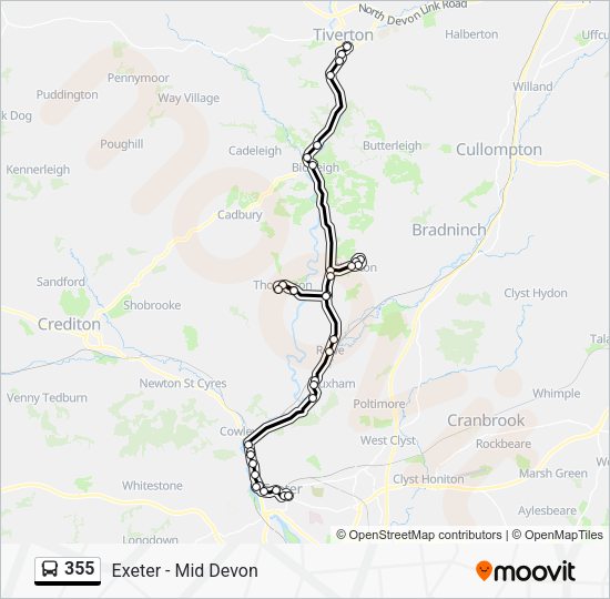 355 Route: Schedules, Stops & Maps - Exeter Bus Station Bay 12 (Updated)