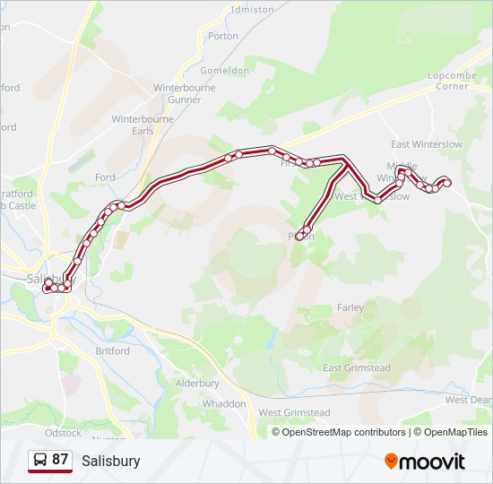 87 Bus Line Map