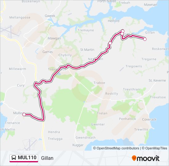 MUL110 Bus Line Map