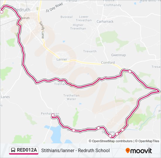 RED012A Bus Line Map