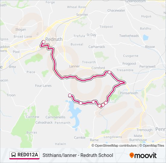 RED012A Bus Line Map
