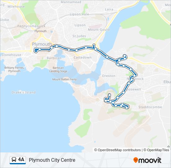 4A Bus Line Map