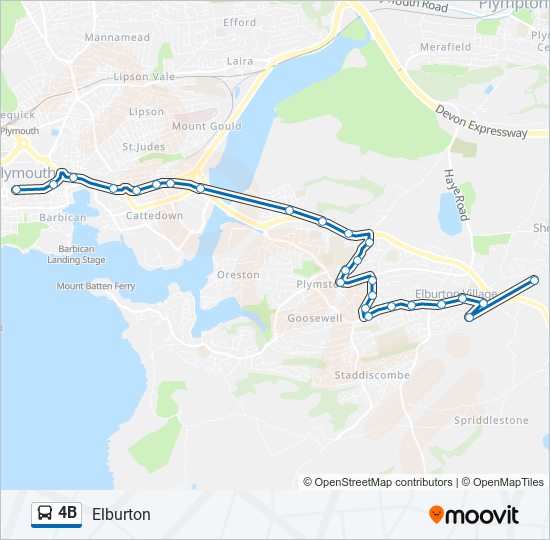 4B bus Line Map